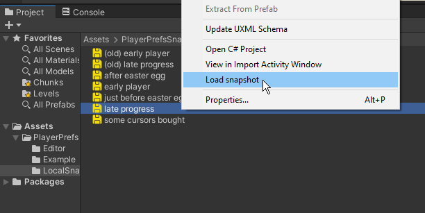 Context menu